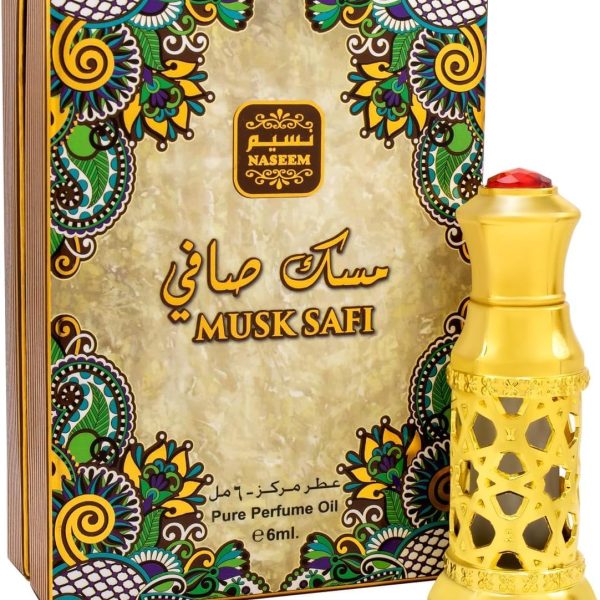 NASEEM Musk Safi 6ml Attar Perfume Oil for Men & Women | Rich Musk, Amber, & Sandalwood Blend Eau De Parfum | Long-Lasting, Hypoallergenic Fragrance | Premium Alcohol-Free, Skin-Friendly Scent