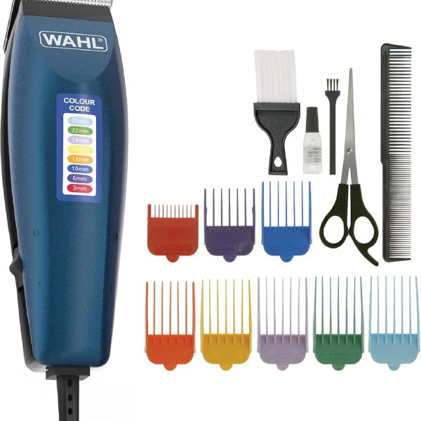 Wahl Colour Pro Cordless Clipper Kit, Soft Hairbrush Neck Duster, 12 Colour Coded Guide Combs, Hair Clippers for Men, Head Shaver, Men's Hair Clippers, Easy Home Haircutting, Family Haircuts