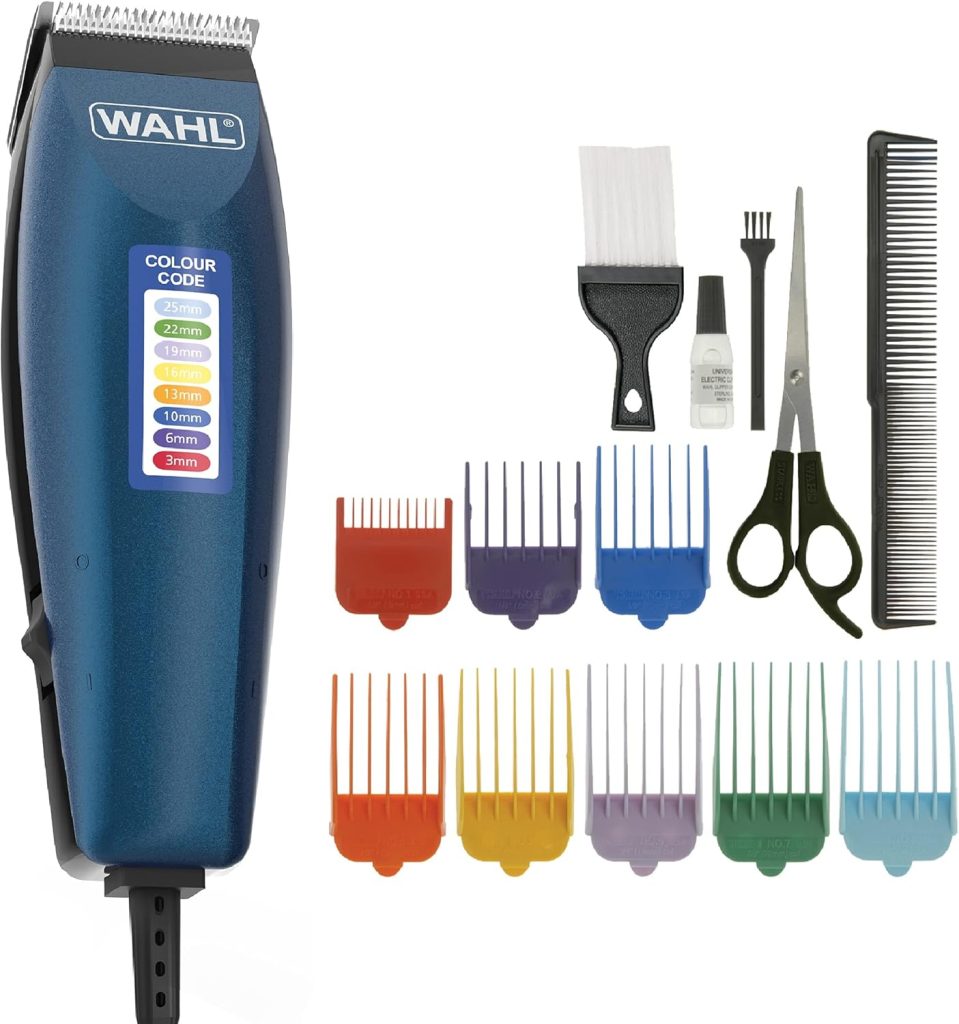 Wahl Colour Pro Cordless Clipper Kit, Soft Hairbrush Neck Duster, 12 Colour Coded Guide Combs, Hair Clippers for Men, Head Shaver, Men's Hair Clippers, Easy Home Haircutting, Family Haircuts