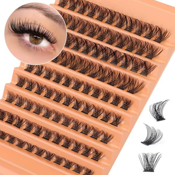 BAOLY Individual Lashes 110 Pcs Cluster Lashes 10-16mm D Curl Eyelash Extensions Natural Look False Eyelashes Reusable Mix Fluffy Wispy Fake Eyelashes DIY at Home