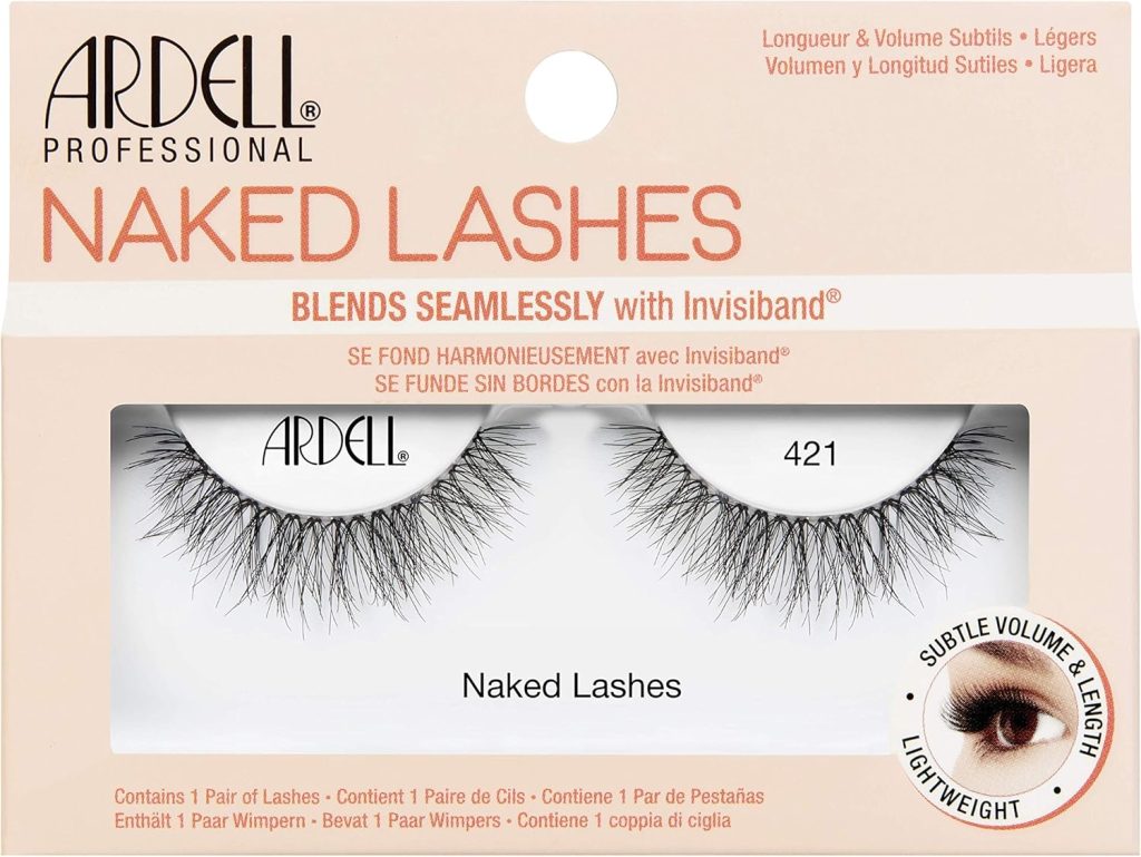 Ardell Professional Naked Lashes Blends Seamlessly With Invisiband, Natural Looking Lashes, For Length, Volume and Definition, #421