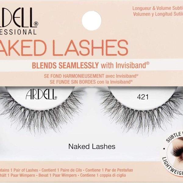 Ardell Professional Naked Lashes Blends Seamlessly With Invisiband, Natural Looking Lashes, For Length, Volume and Definition, #421