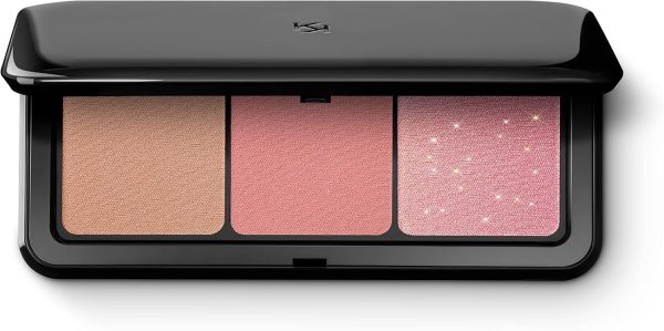 KIKO Milano Multi Finish Trio Blush & Bronzer Palette 02 | Face With 1 And 2 Blushes In Matte Metallic Finishes, 02 Mauve, 105.0 grams