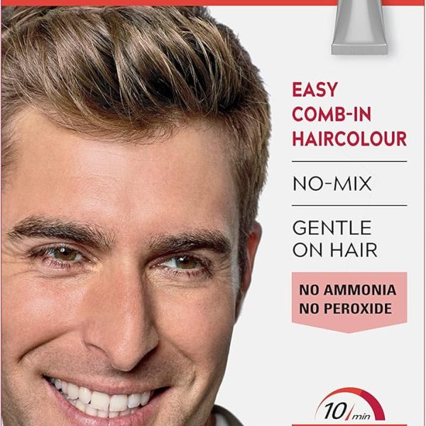 Just For Men Ultra Light Brown Hair Colour Dye, No Mix Comb-In Applicator to Comb Away The Greys, Ammonia & Peroxide Free – A25