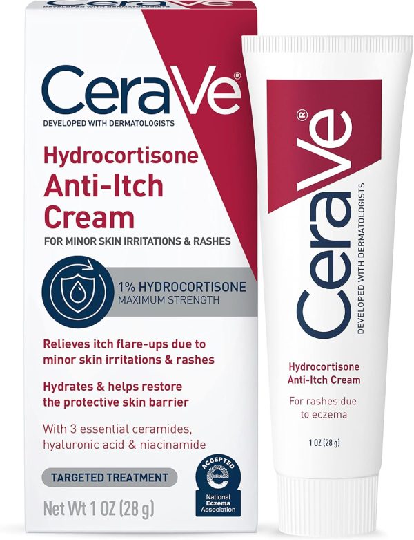 CeraVe Hydrocortisone Cream 1% 28g Eczema Treatment & Dry Skin Itch Relief Cream Fragrance Free