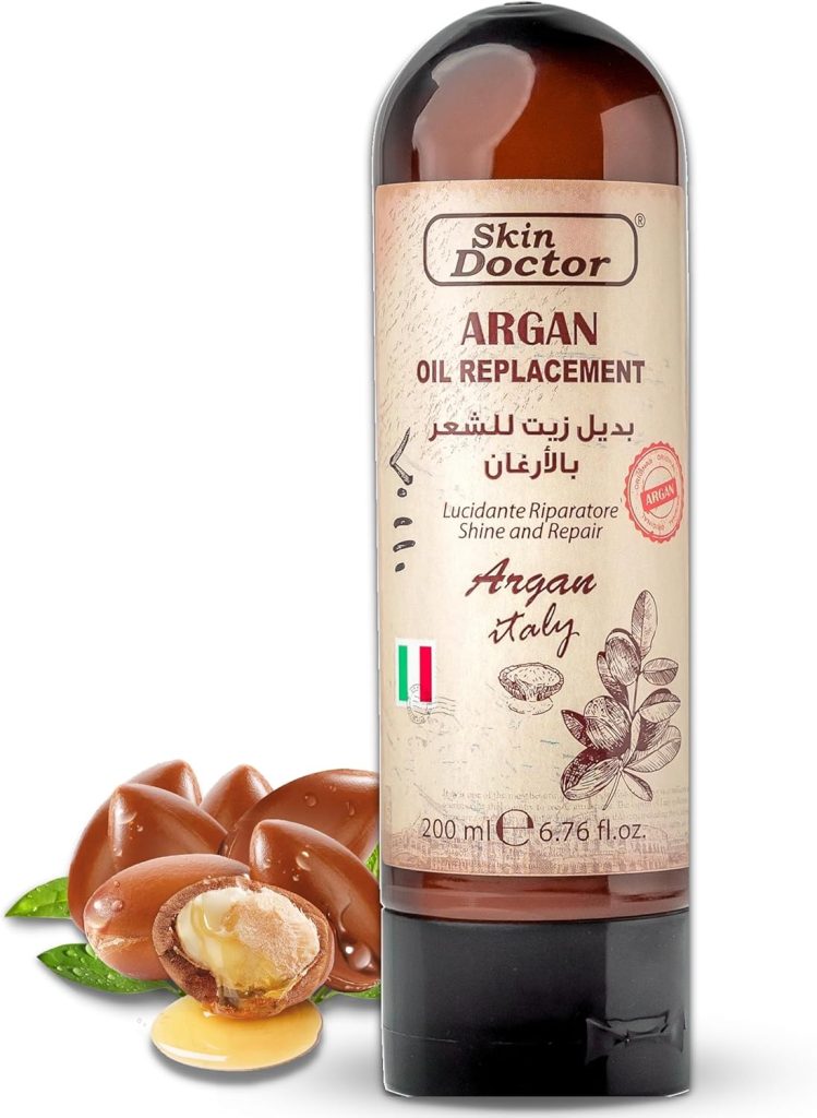 Skin Doctor Argan Oil replacement for Dry Hair - Treatment for Frizzy & Damaged Hair - All Hair Types - Smoothing for All Hair Colors - Shine & Repair - Renewing Argan Oil Replacement 200ml