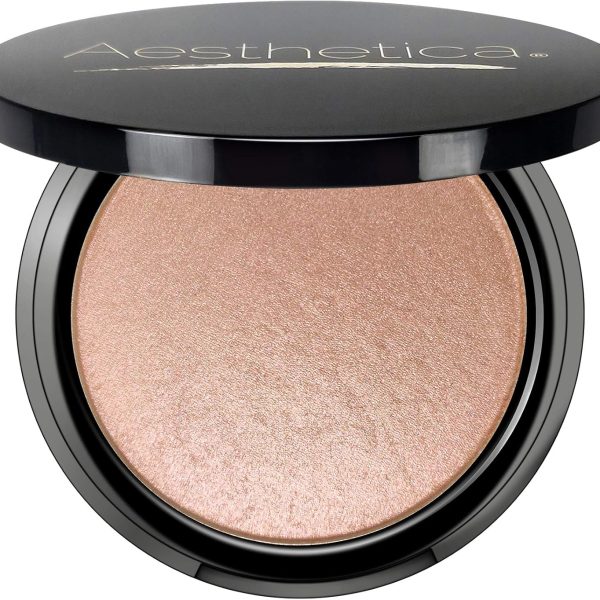 Aesthetica Starlite Highlighter - Metallic Shimmer Highlighting Makeup Powder - Cosmos (Sparkling Rose Gold)