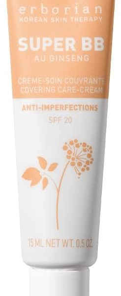 Erborian Super BB Cream with Ginseng Full coverage BB cream for acne prone skin Dore 15ML, 15 ml Pack of 1, Dore, 15 ml (Pack of 1)