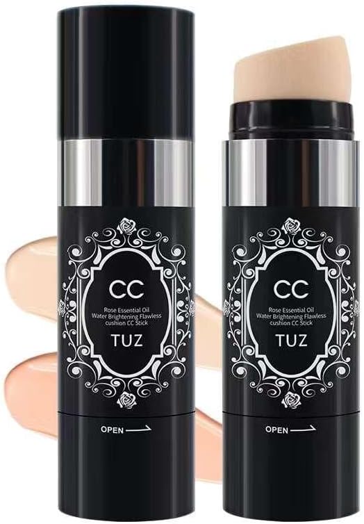 TUZ CC Cream Moisturizing Full Coverage Foundation Makeup, Color Correcting Cream, Concealer Long-lastin lastingg Waterproof, Oil-Free