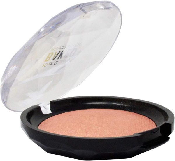 Kiss Beauty Shimmer Baked Highlighter Powder 87083-2, Rose Gold, 18g With Aloevera Cream