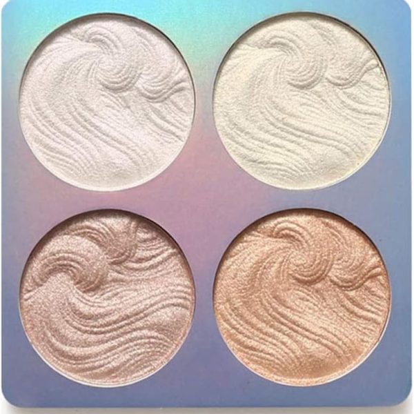 Mysense 4 Colors Shimmer Highlight Makeup Contour Palette,Shimmer Blush & Makeup Highlighter Powder Bronzer Palette,Highlighter Makeup iluminadores Illuminator,02