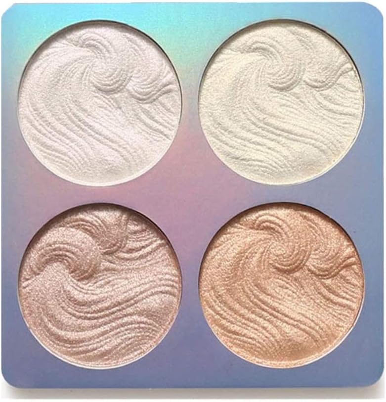 Mysense 4 Colors Shimmer Highlight Makeup Contour Palette,Shimmer Blush & Makeup Highlighter Powder Bronzer Palette,Highlighter Makeup iluminadores Illuminator,02