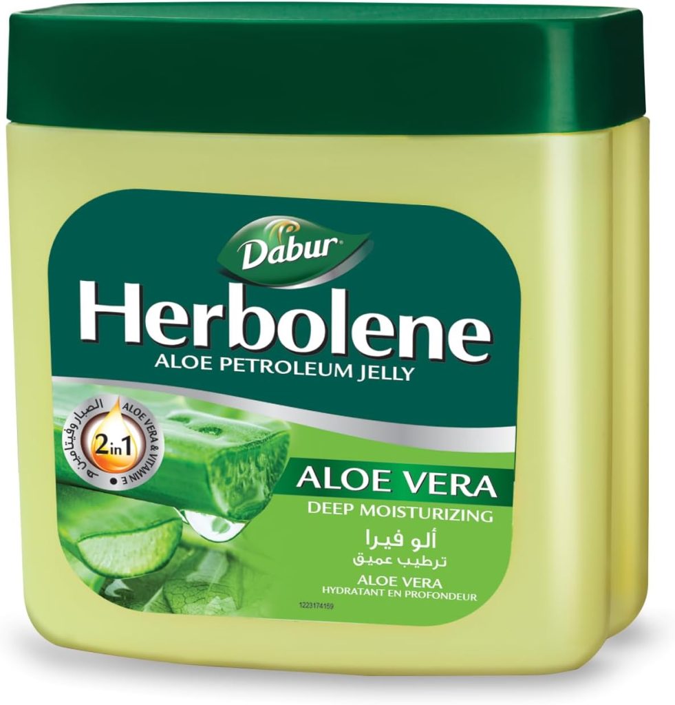 Dabur Herbolene Aloe Petroleum Jelly - 115 ml | Enriched with Aloe Vera and Vitamin E | For Dry and Rough Skin