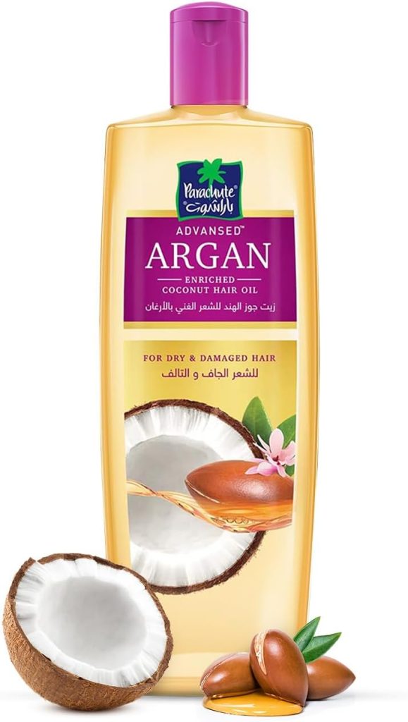 Parachute Advansed Argan Hair Oil With Coconut, Renews And Strengthens Dry, Damaged Hair, 200 Ml, Golden