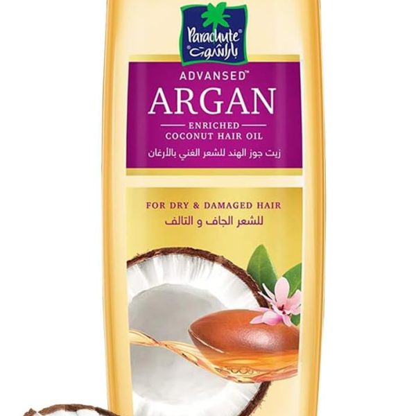 Parachute Advansed Argan Hair Oil With Coconut, Renews And Strengthens Dry, Damaged Hair, 200 Ml, Golden