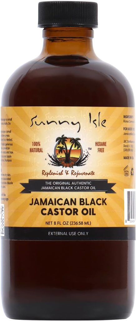 Sunny Isle Jamaican Black Castor Oil 8oz | 100% Natural Treatment for Hair, Scalp and Skin