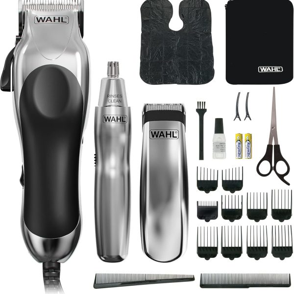 Wahl 3-in-1 Chrome Pro Deluxe Head Shaver Men's Hair Clippers, Nose Hair Trimmer for Men, Beard Trimmer Men, Hair Trimmer, Stubble Trimmer, Male Grooming Set, Prime Day Deal