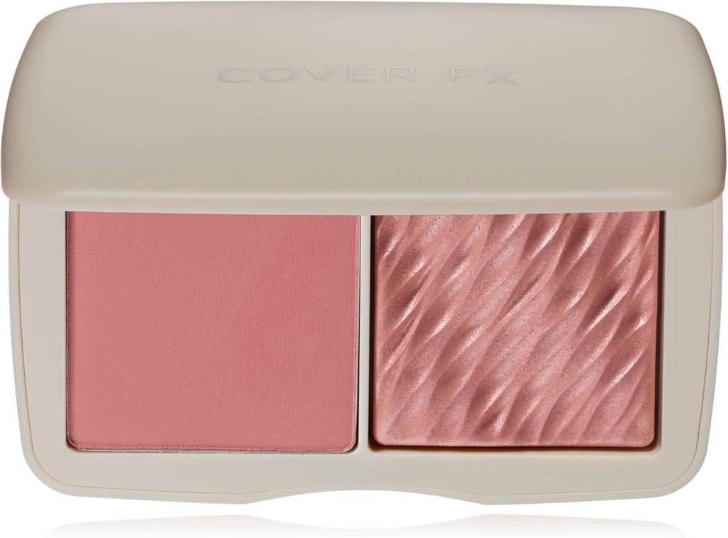 COVER FX Monochromatic Powder Blush Duo - Mojave Mauve: Dusty Rose - Matte + Shimmer Finish - Create Custom, High Impact Color