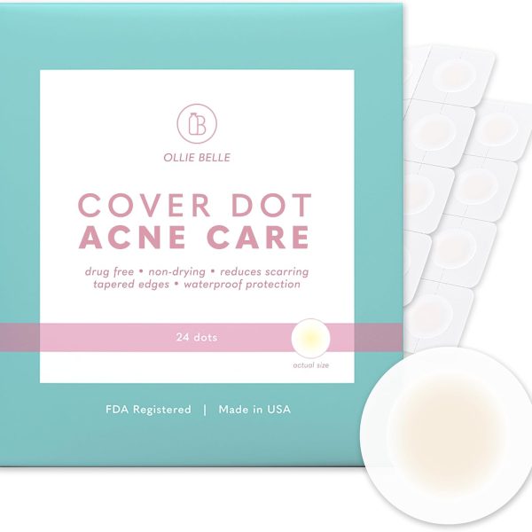 Cover Dot Acne Care (24 Dots) Skin Blemish Treatment with Hydrocolloid | Clear, Waterproof Patch | Oil and Pimple Absorbing