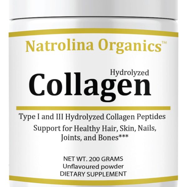 Natrolina Hydrolyzed Bovine Collagen Powder 200g Type I & 3 Unflavoured Collagen Peptides for Healthy Skin, Hair, Nails, Joints & Bones Support | Anti Aging Joint Formula Collagen Powder Supplement