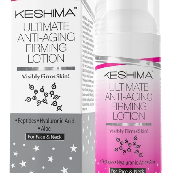 KESHIMA Face & Neck Firming Cream - Lotion Tightens Loose and Sagging Skin - Smooths Wrinkles and Fine Lines - 2 Oz.