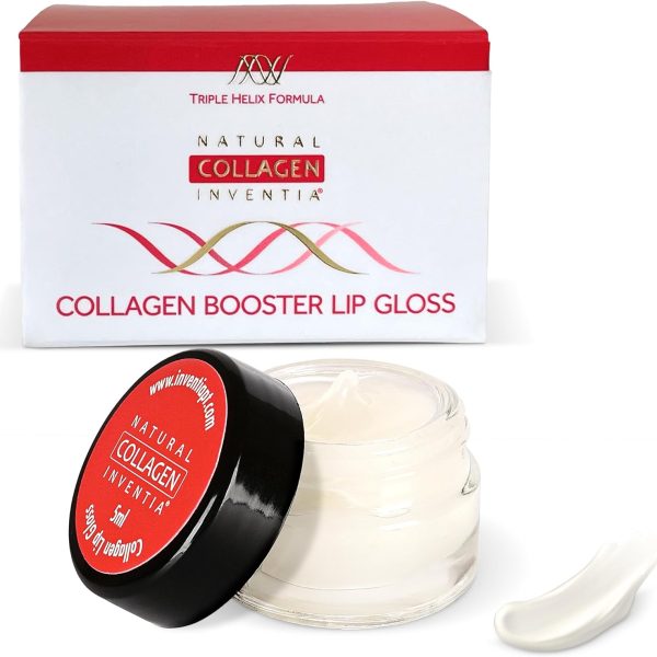 Natural Collagen Inventia Collagen Lip Gloss 5 ml - Intensive Regeneration Lip Balm Lipstick - Improves Skin Appearance, Moisturises, Regenerates Dry Mouth - Long-Lasting Protection & Nourishment