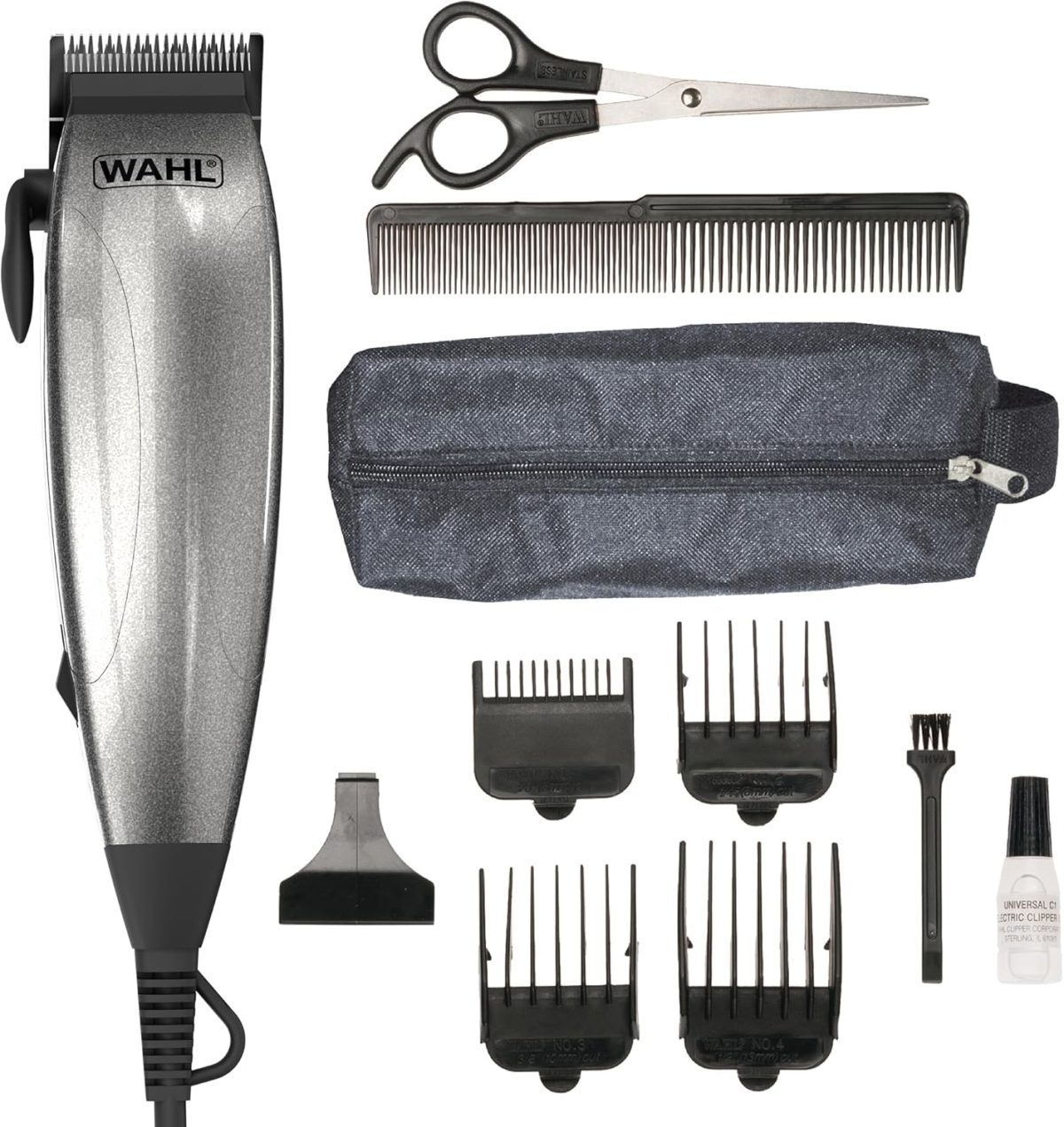 Wahl Vari Corded Clipper, Hair Clippers for Men, Men’s Head Shaver, Corded, Varied Cutting Lengths, Male Grooming Kit, Hair Clippers with Attachment Combs, Home Haircutting Kit