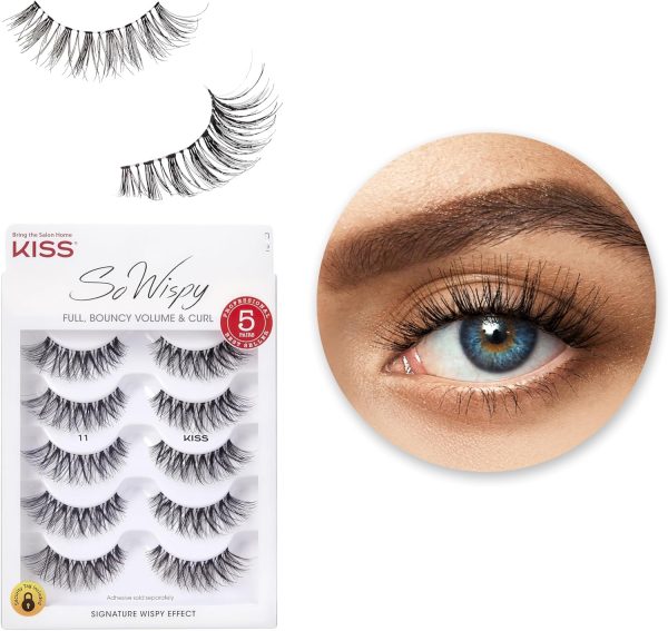 KISS Products So Wispy Lashes, 5 Pair (Package May Vary)